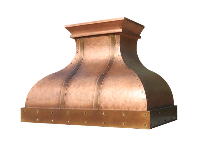 Arabella Range Hood with Bronze Apron 