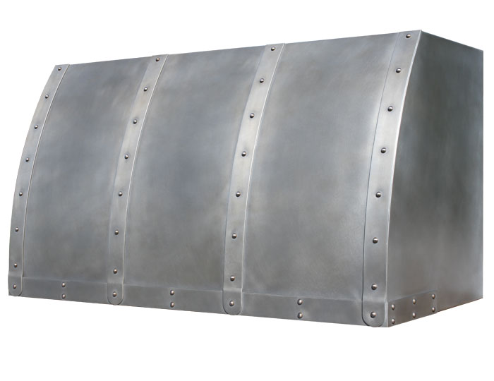 Barrel Range Hood in Light Antique Zinc 