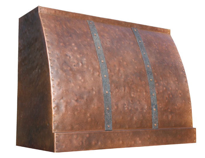 Barrel Range Hood in Medium Antique Copper