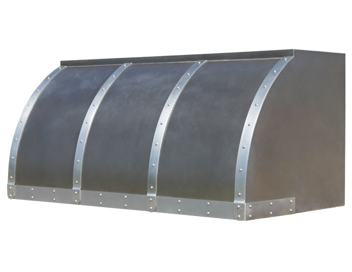 Barrel Range Hood with Natural Stainless Steel Straps