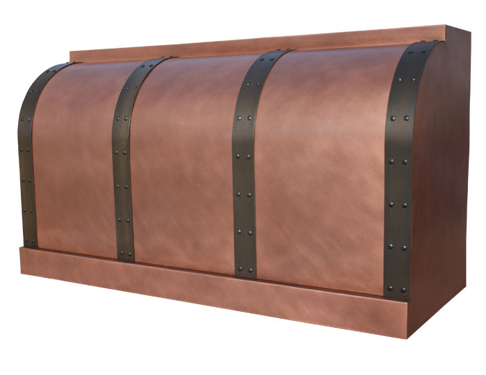 Barrel Range Hood in Medium Antique Copper
