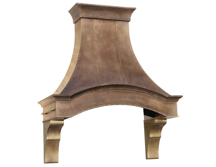 Medium Antique Brass Range Hood