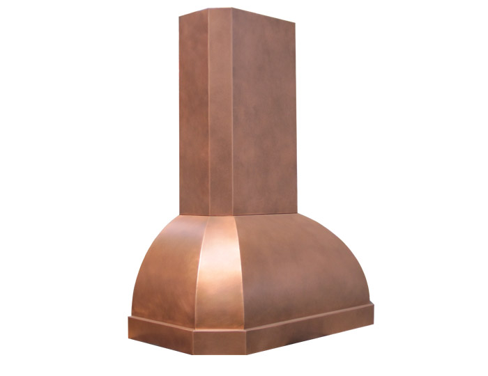 Classic Dome Range Hood with Light Antique Copper