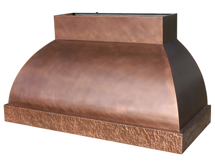 Classic Dome Range Hood with Copper Hammered Apron