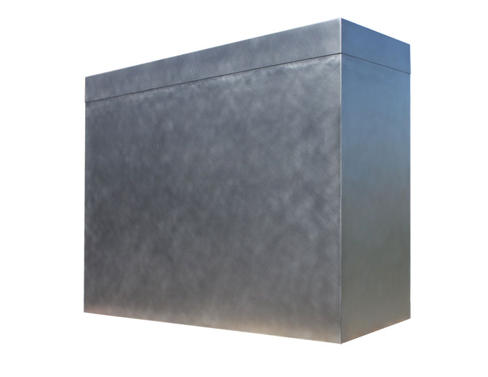 Modern box range hood in stainless steel