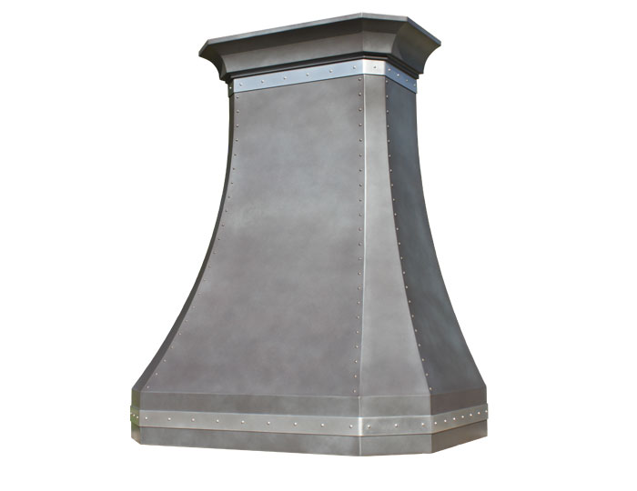 Mitered Sweep Hood in Medium Gray Zinc