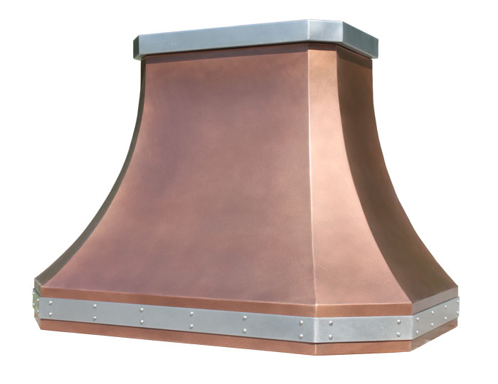 Mitered Sweep Hood in Medium Antique Copper