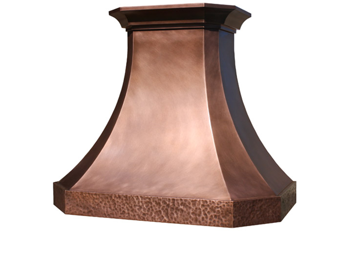 Mitered Sweep Hood in Medium Brown Copper
