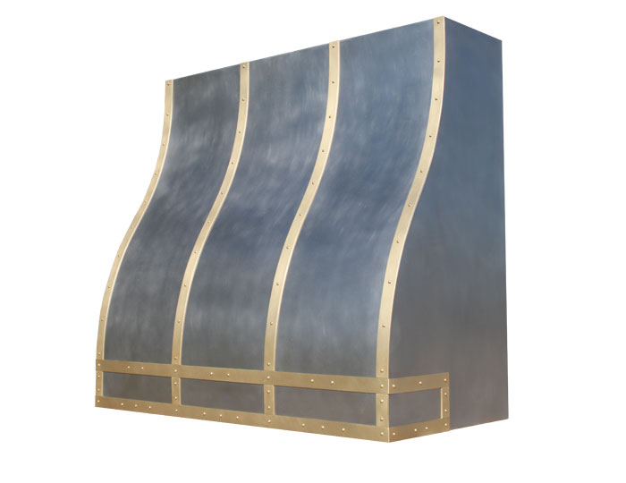 Ogee range Hood with Natural Brass Straps