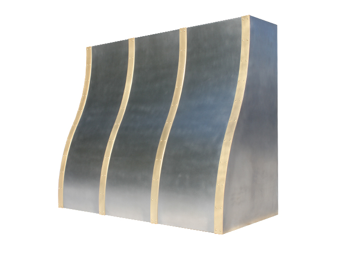 Custom Range Hood with Natural Brass Straps