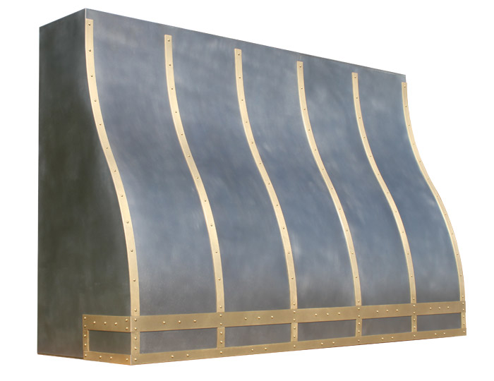 Ogee Range Hood with Natural Brass Straps