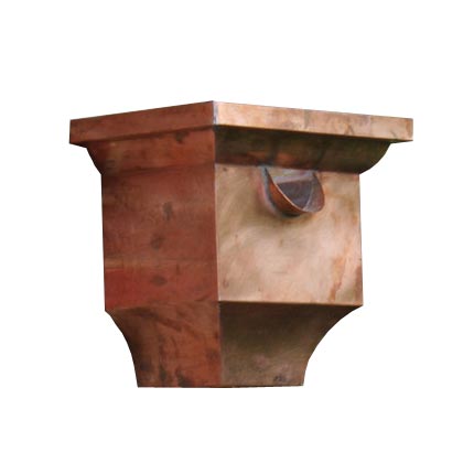 Collector Box 4” outlet w/FF Copper Leader Head Scupper Box Conductor Head