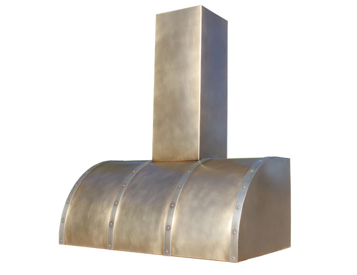 Barrel Range Hood in Light Antique Brass