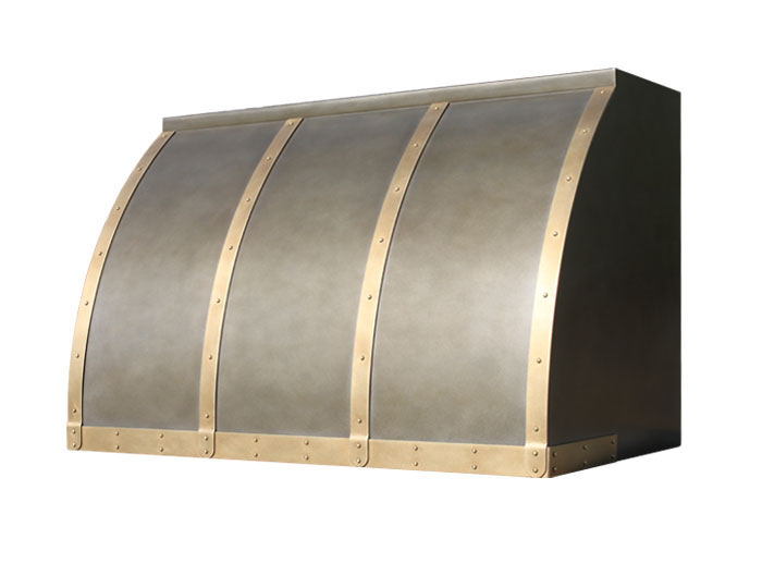 Barrel Range Hood in Medium Antique Steel