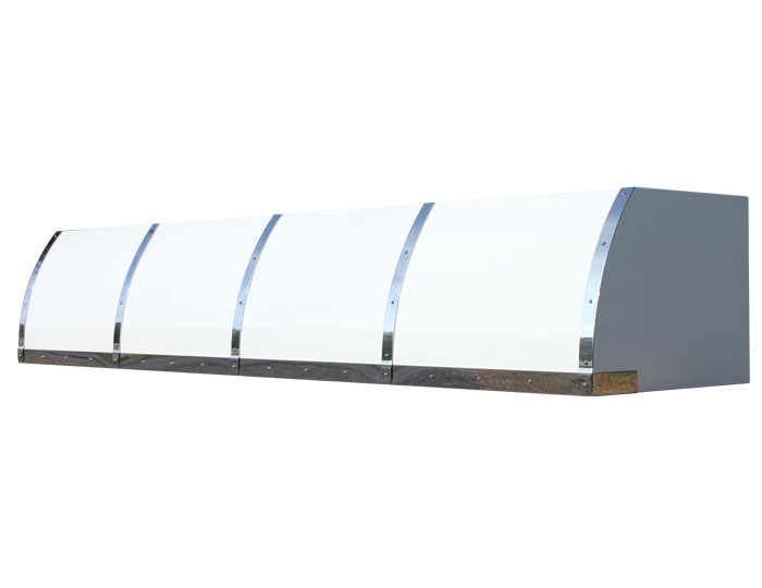 Barrel Range Hood with White Powdercoat Finish