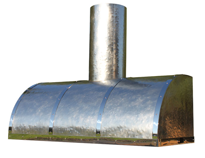 Barrel Range Hood with Natural Nickel Finish