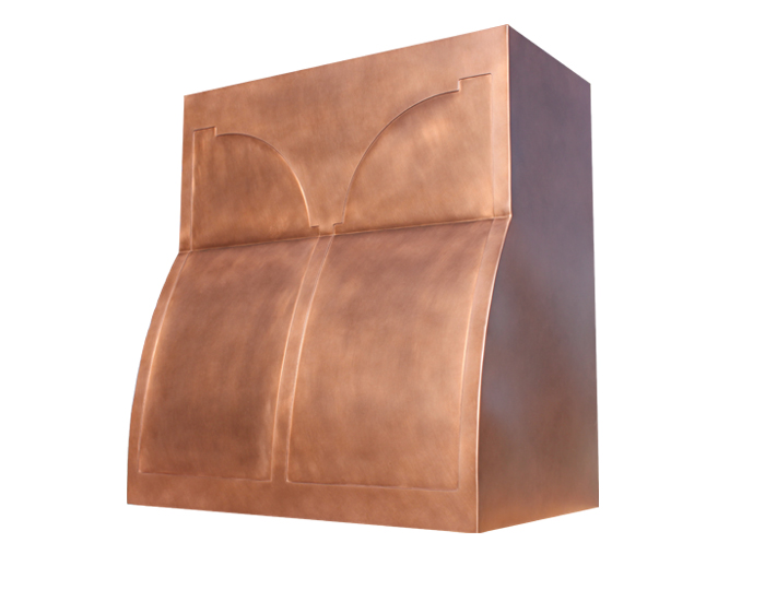 Barrel Range Hood in Light Brown Copper