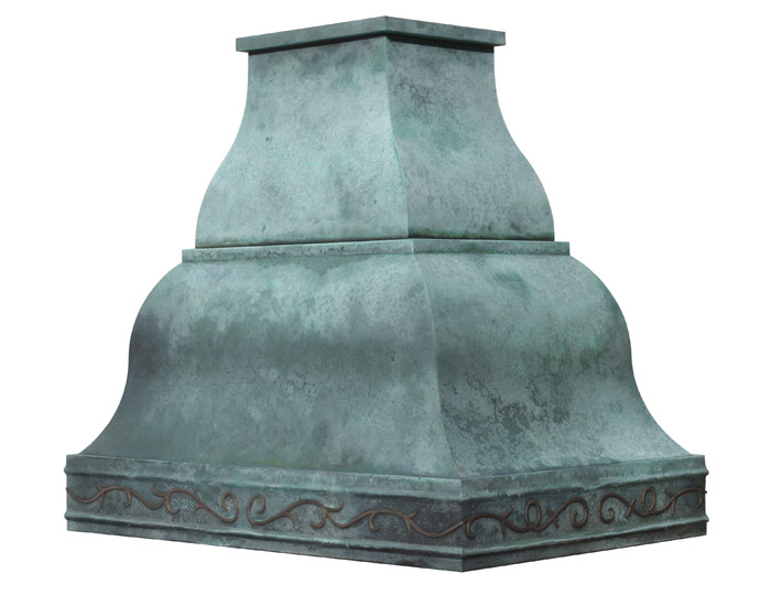 Verdigris Green Copper Belle Range Hood