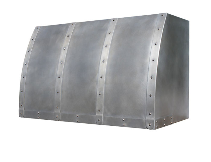 Barrel ~ Zinc Straps ~ Light Antique Zinc ~ 2014 Extra Large Barrel Zinc Kitchen Hood