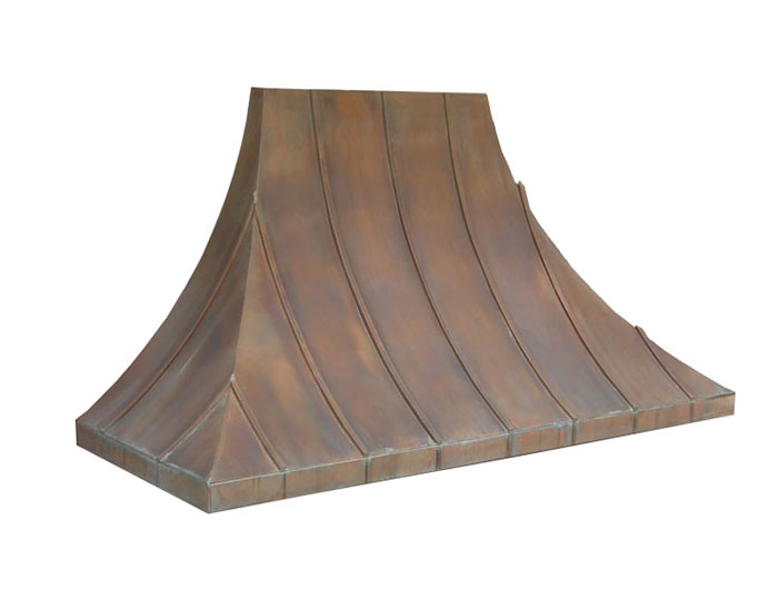 Copper Awning ~ Batten Seams ~ Weathered Brown Copper